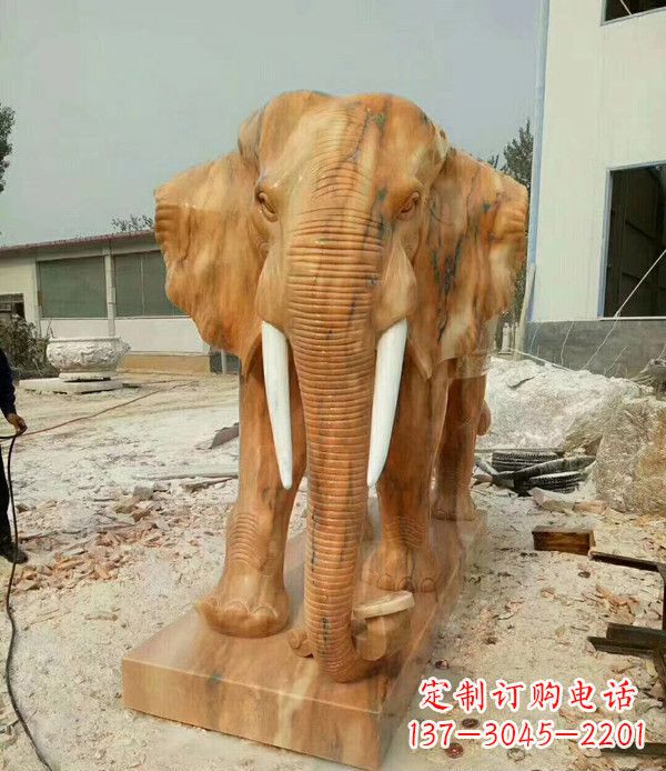 湖州大象石雕,招财进宝