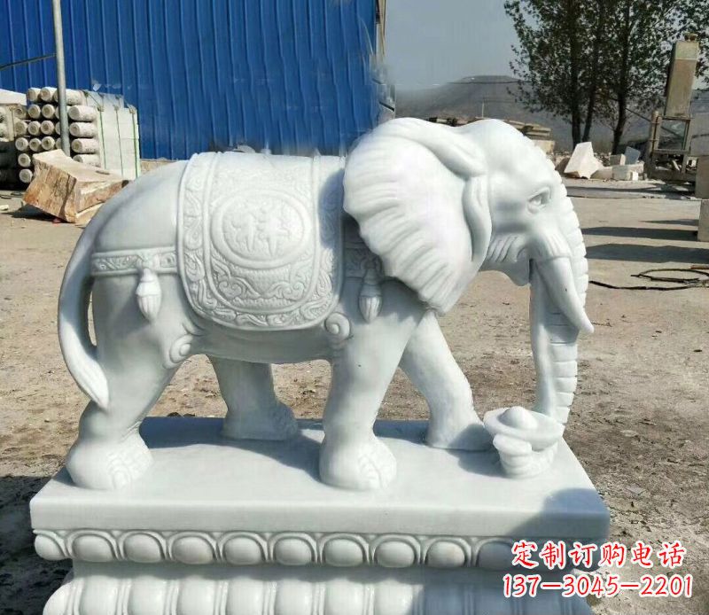 湖州大象汉白玉吊坠