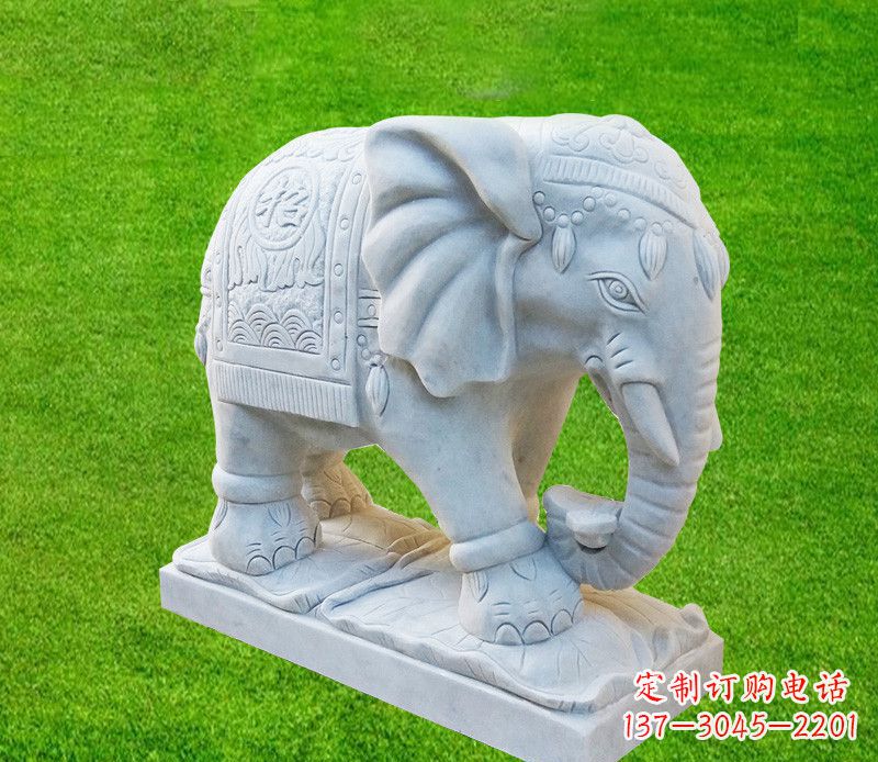 湖州雕刻精美大象石雕