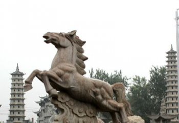 湖州“腾飞”石雕马景观雕塑