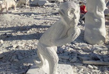 湖州抱桃子的猴子石雕系列传承古老文化，让爱活跃起来