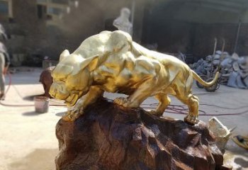 湖州铸铜雕刻的豹子公园景区情景动物雕塑