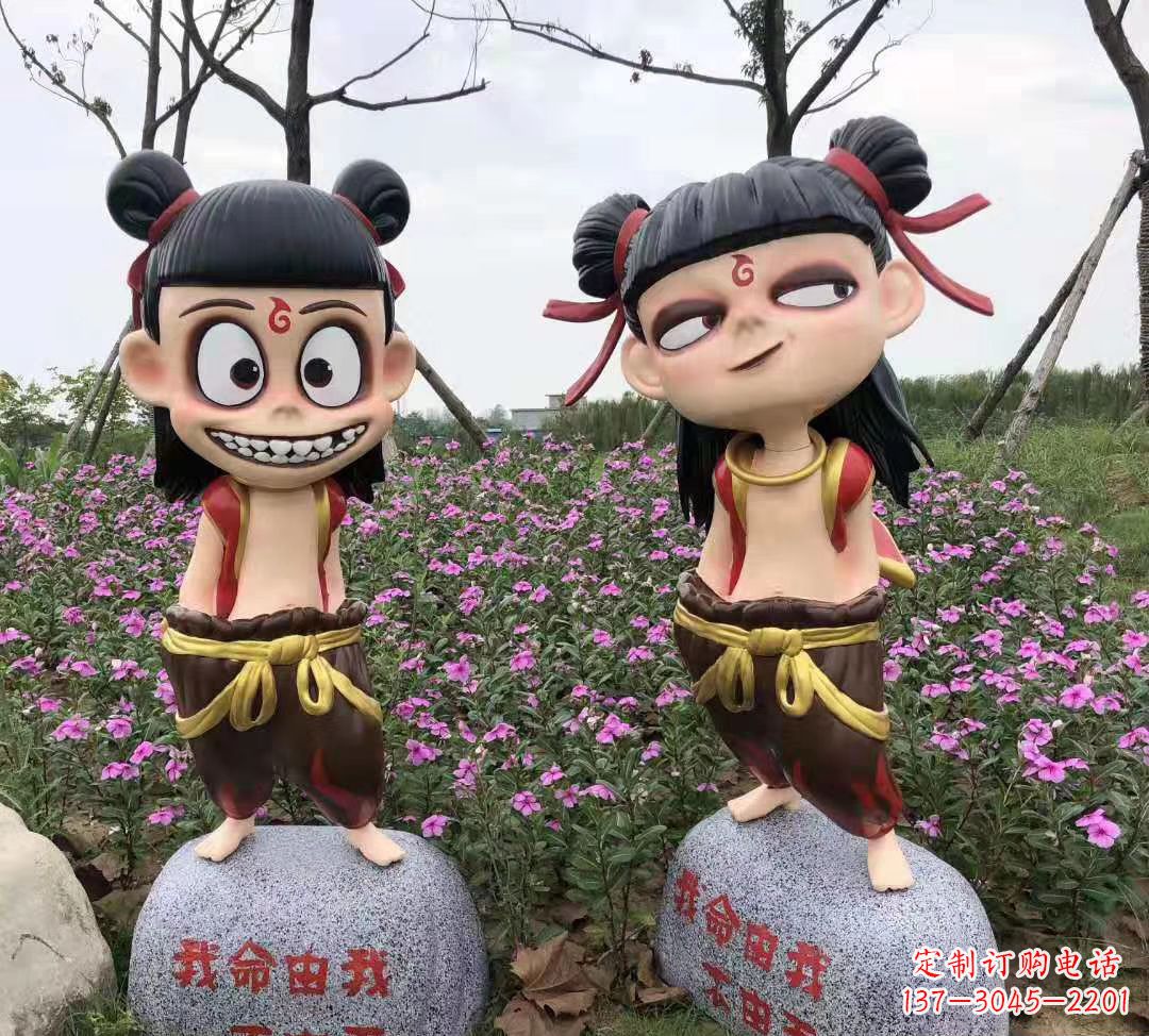 湖州玻璃钢彩绘哪吒