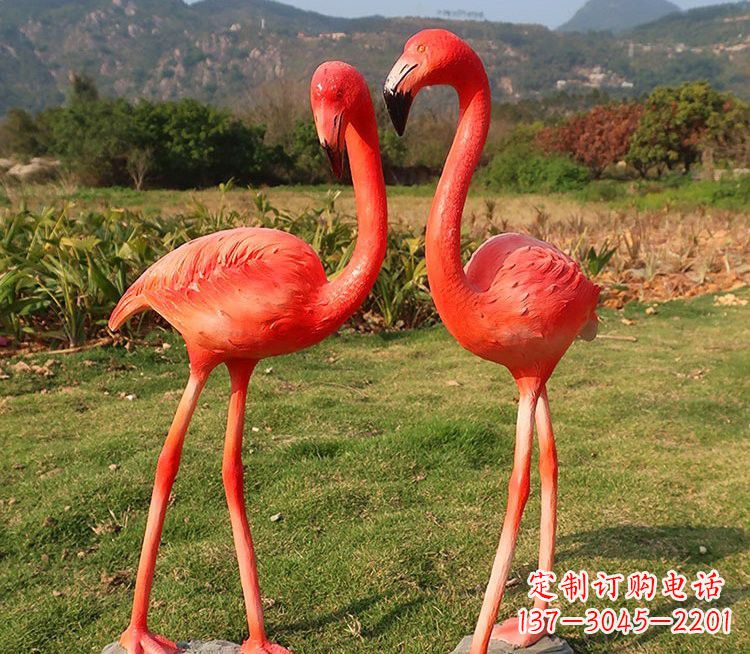 湖州玻璃钢仿真火烈鸟雕塑极致精细的艺术品