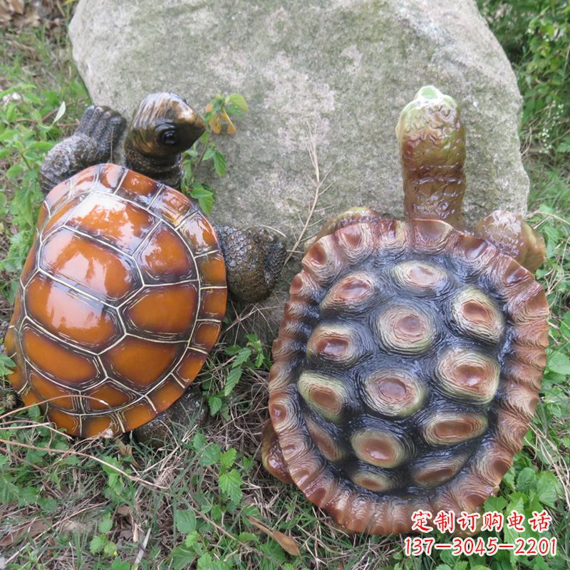 湖州玻璃钢海龟雕塑精致美观的园林装饰品