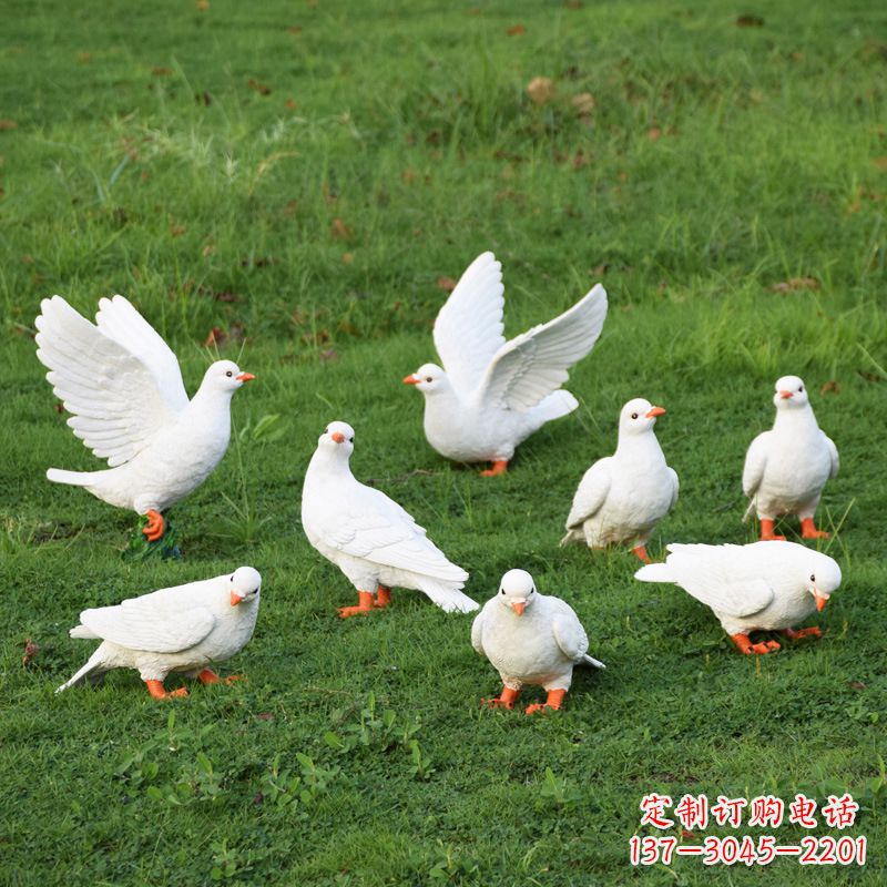 湖州玻璃钢鸽子雕塑艺术的精美表现