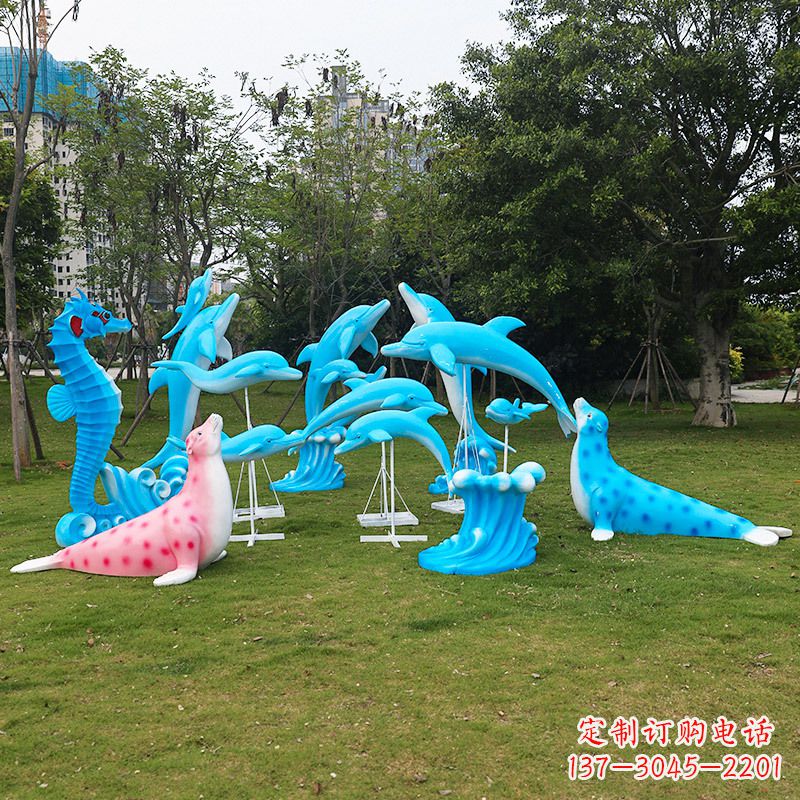 湖州玻璃钢海豚雕塑艺术的精美表现