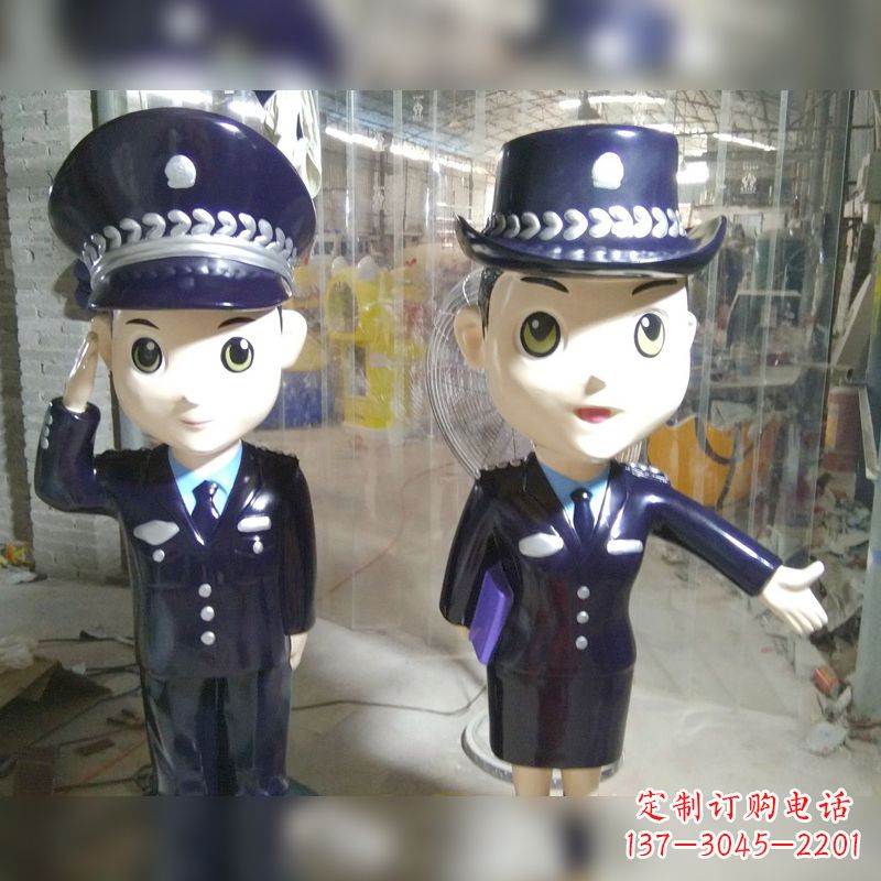湖州玻璃钢警察雕塑表达警队宗旨