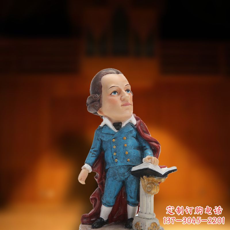 湖州玻璃钢艺术莫扎特雕塑