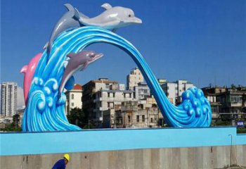 湖州玻璃钢大型海豚雕塑游泳馆游乐场的精彩缤纷