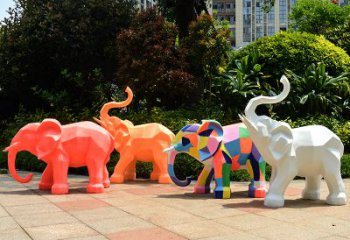 湖州金色大象雕塑活跃的商场游乐场