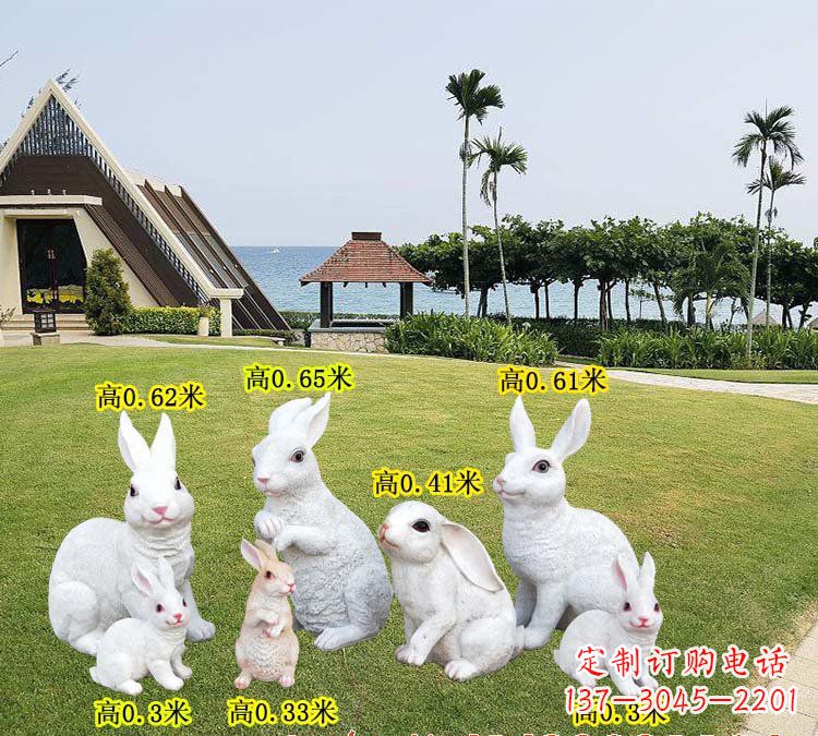 湖州玻璃钢兔子雕塑精致的艺术之作