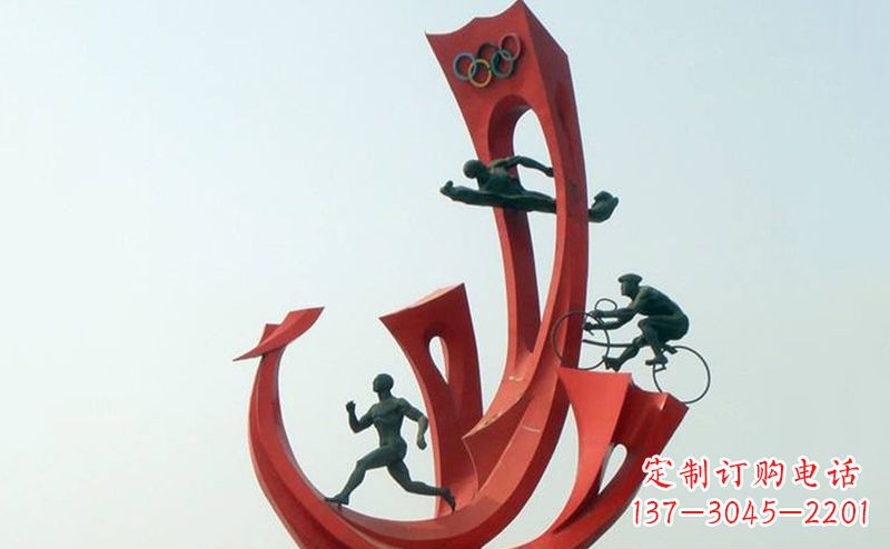 湖州运动员雕塑缅怀奥运会的荣耀