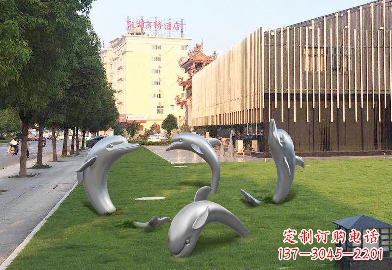 湖州不锈钢海豚雕塑艺术与环保的完美结合