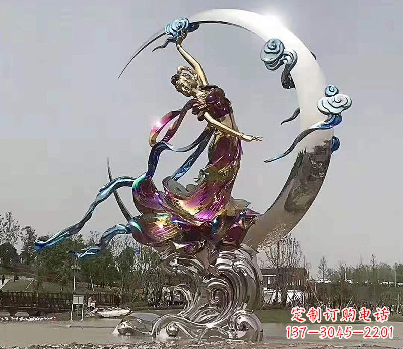 湖州不锈钢嫦娥奔月雕塑