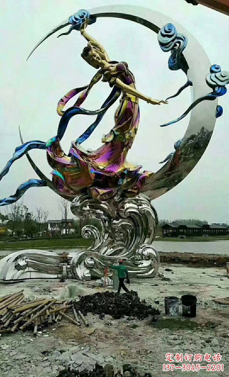 湖州不锈钢嫦娥奔月雕塑