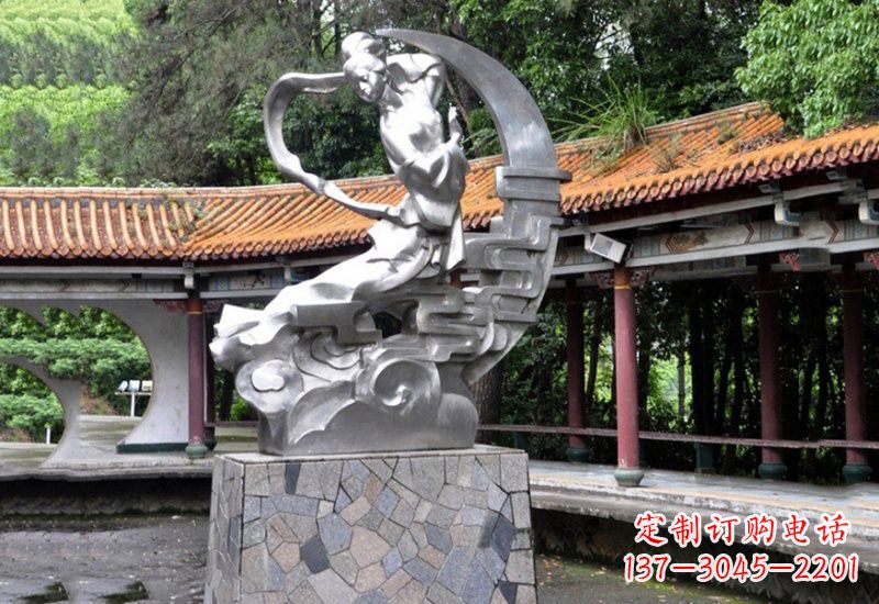 湖州不锈钢制作的嫦娥奔月雕塑