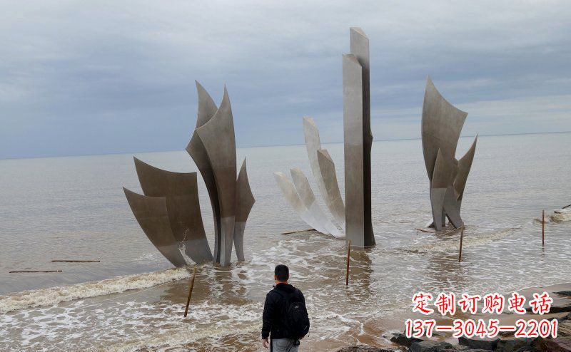 湖州不锈钢船帆海边景观雕塑