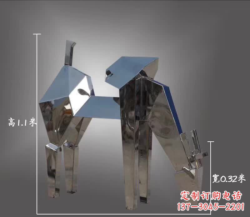 湖州不锈钢动物雕塑——鹿