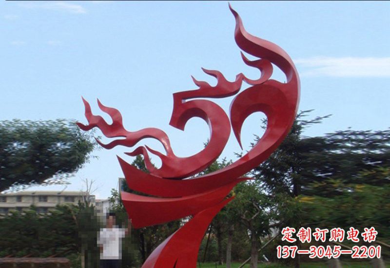 湖州不锈钢凤凰涅槃雕塑——象征着新生