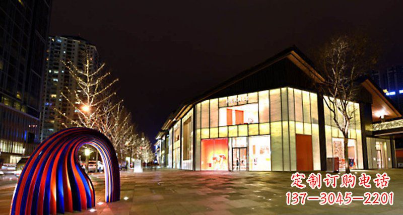 湖州不锈钢拱门雕塑——点缀街边景观