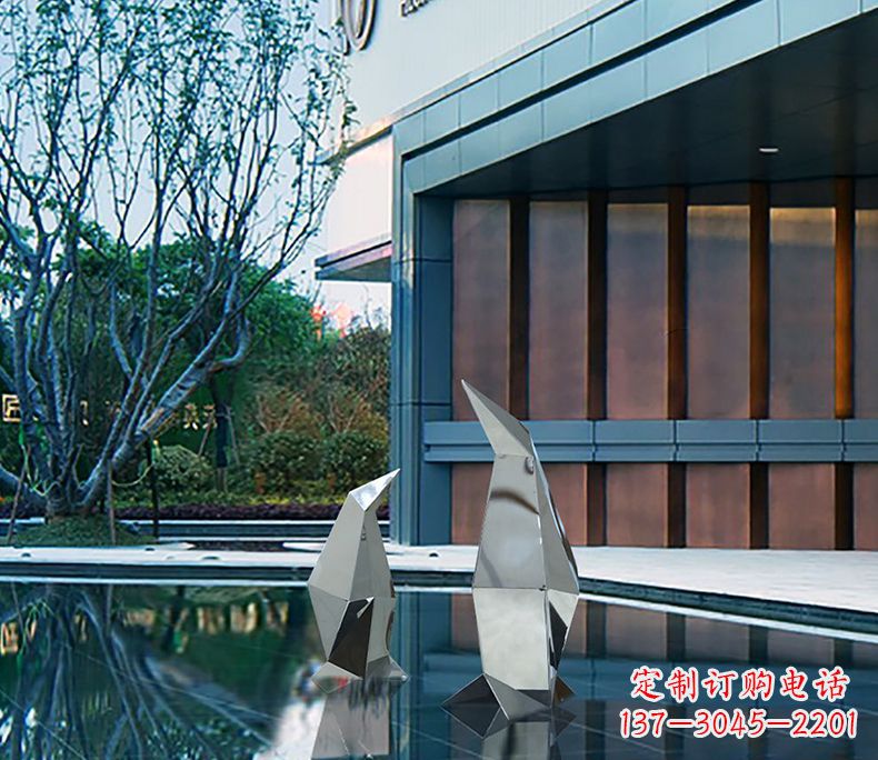 湖州不锈钢企鹅雕塑一件来自大自然的艺术品