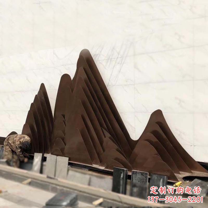 湖州精美不锈钢假山雕塑