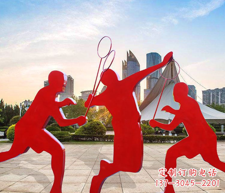 湖州羽毛球雕塑以不锈钢为原料的精美艺术品