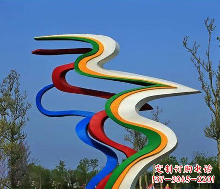 湖州精美不锈钢飘带雕塑