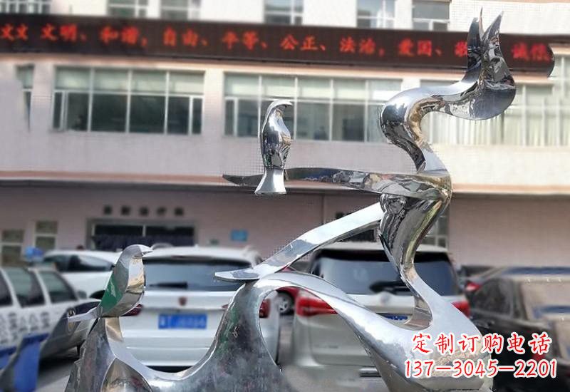 湖州表达和平的不锈钢鸽子雕塑