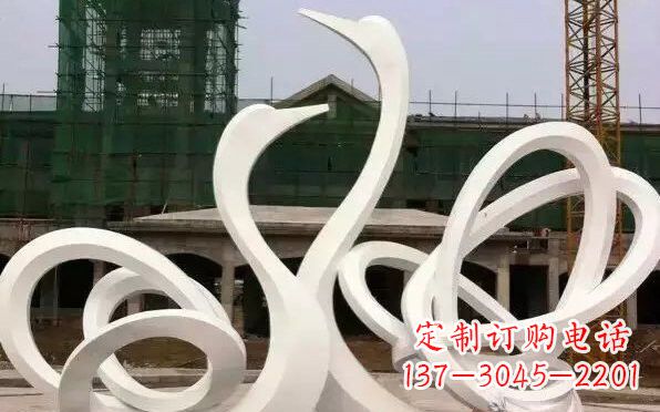 湖州不锈钢天鹅雕塑美丽而优雅