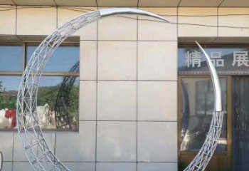 湖州不锈钢别墅月亮镂空雕塑