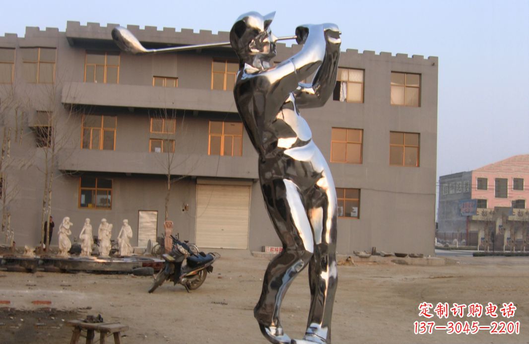 湖州不锈钢打造高尔夫球雕塑