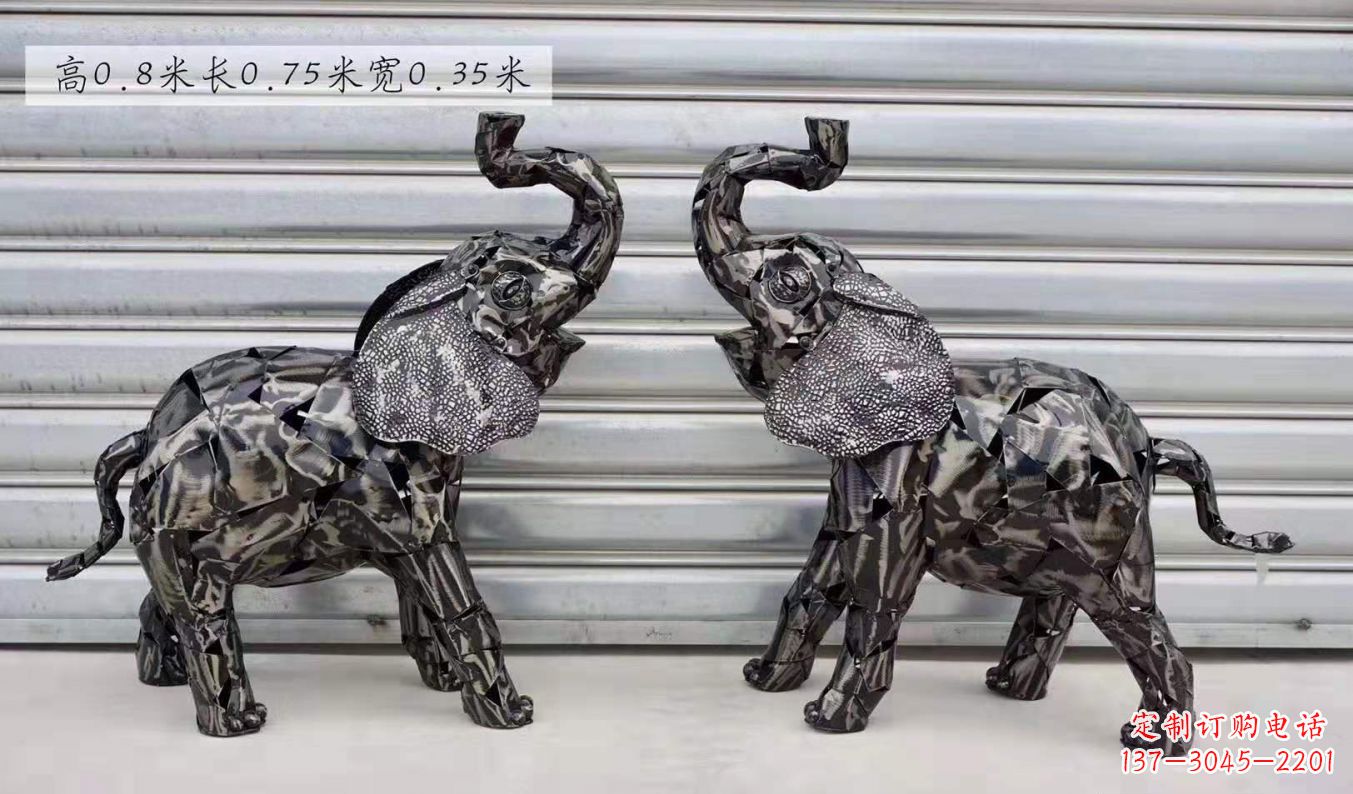 湖州不锈钢大象雕塑精美的摆件装饰