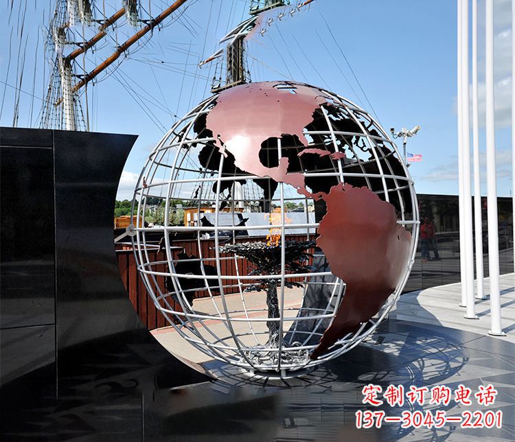 湖州不锈钢大型地球仪雕塑精美纳米艺术