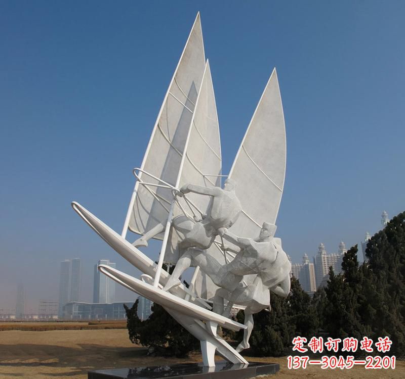 湖州不锈钢大型帆船雕塑海洋精神的象征