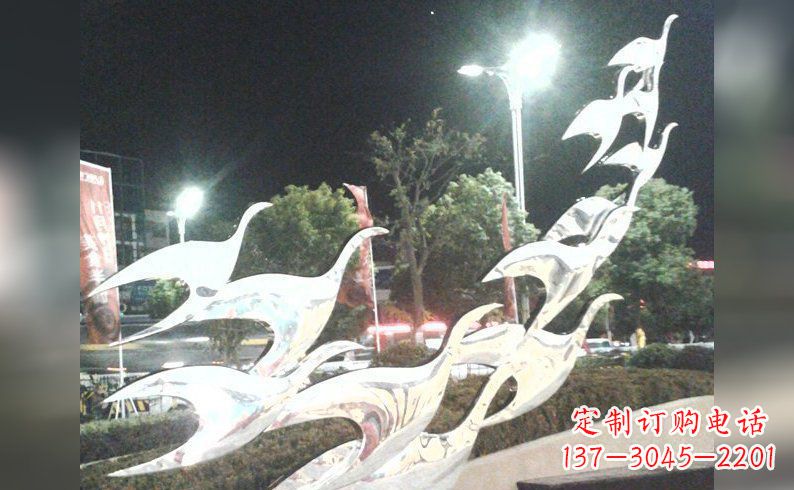 湖州不锈钢大雁雕塑——灿烂的翱翔