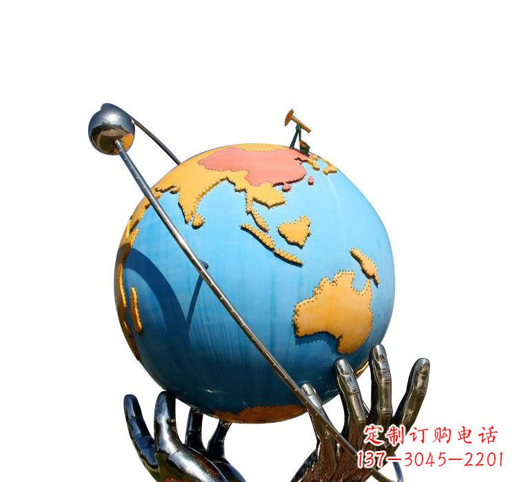 湖州不锈钢地球雕塑象征着世界和平