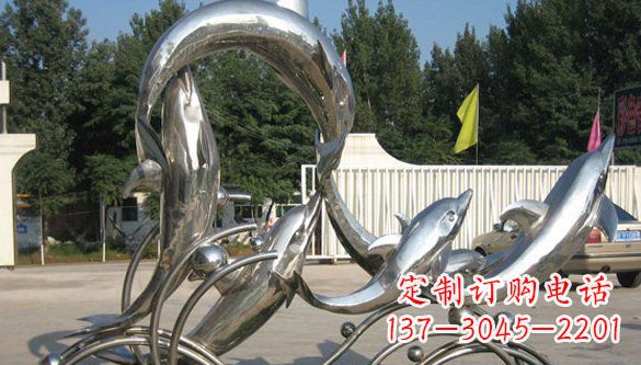 湖州不锈钢海豚雕塑精美雕刻展现海洋之美