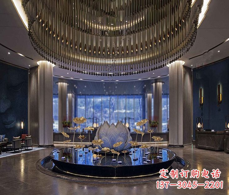 湖州不锈钢锻造荷花雕塑精美无比