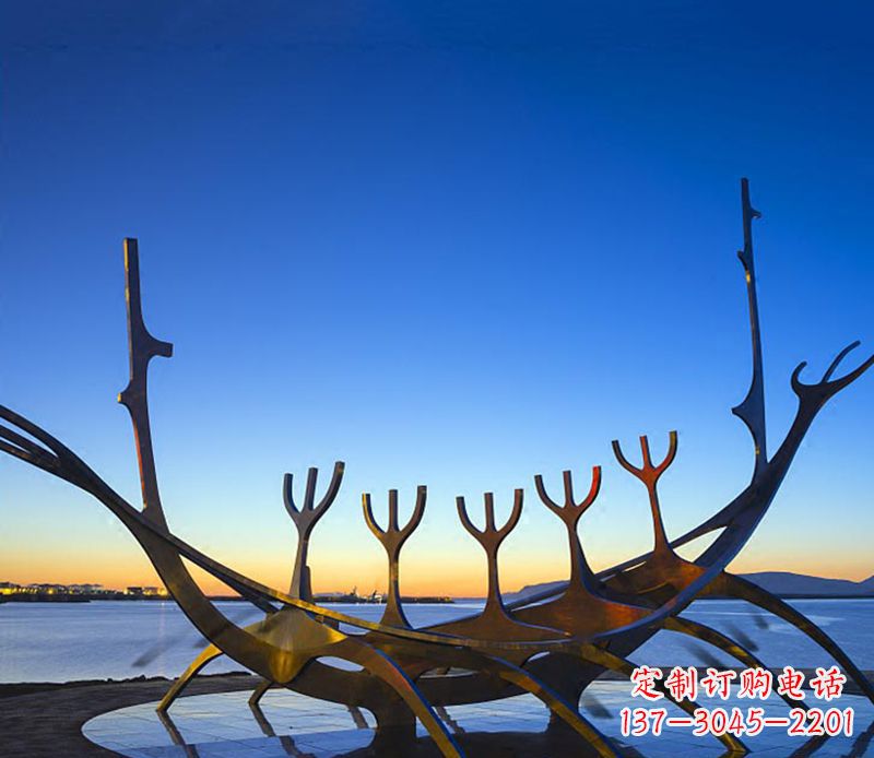 湖州帆船雕塑精致的海洋艺术品