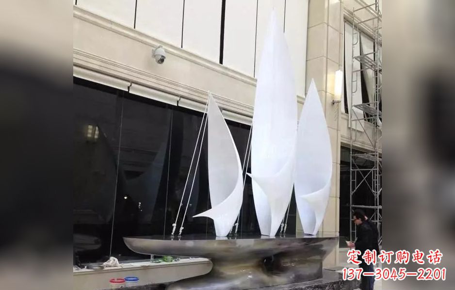 湖州不锈钢帆船海洋迷人的雕塑