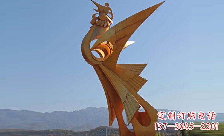 湖州不锈钢凤凰雕塑,给环境增添灵动之美