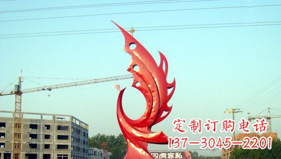 湖州凤凰城市的不锈钢雕塑