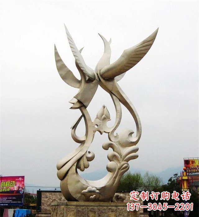 湖州不锈钢凤凰雕塑传承古代美学