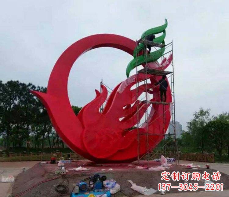 湖州不锈钢凤凰雕塑精美而又神秘