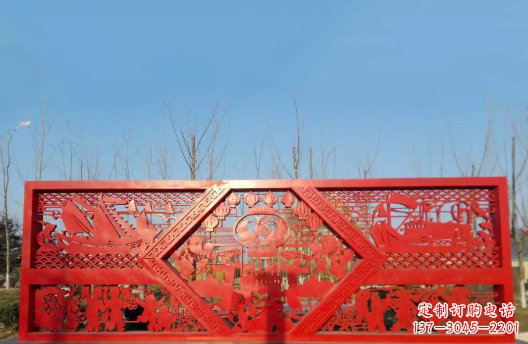 湖州不锈钢福字雕塑——点亮广场景观