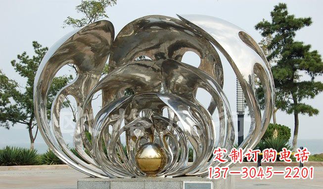 湖州不锈钢贝壳珍珠雕塑艺术的融合