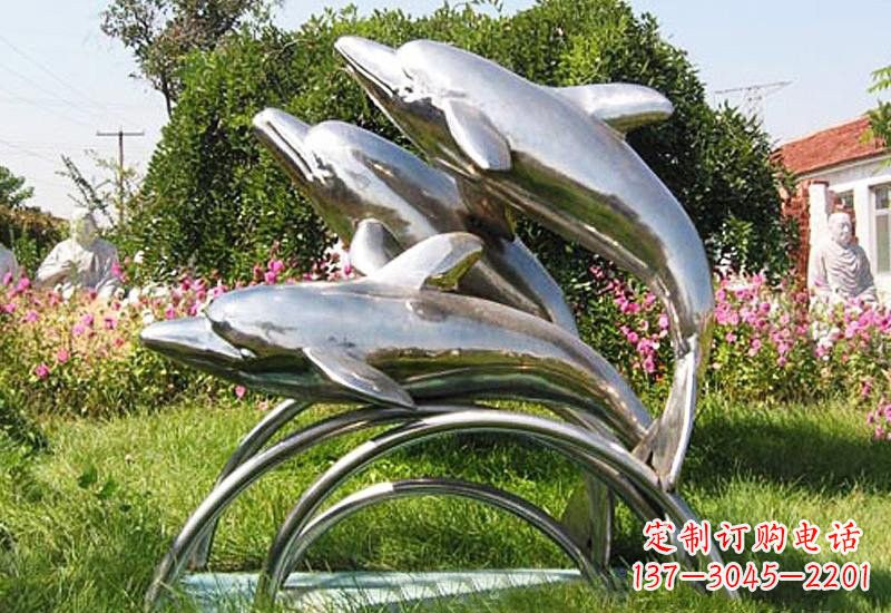 湖州不锈钢海豚雕塑——点亮公园的精灵