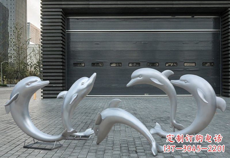 湖州海豚的精灵——不锈钢公园海豚雕塑